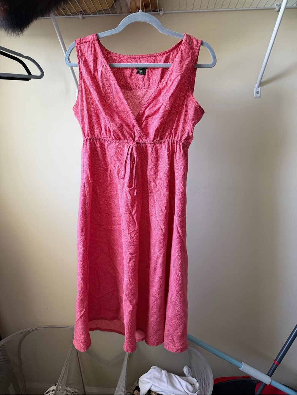 Eddie Bauer Coral Pink Sleeveless V-Neck Midi Dress